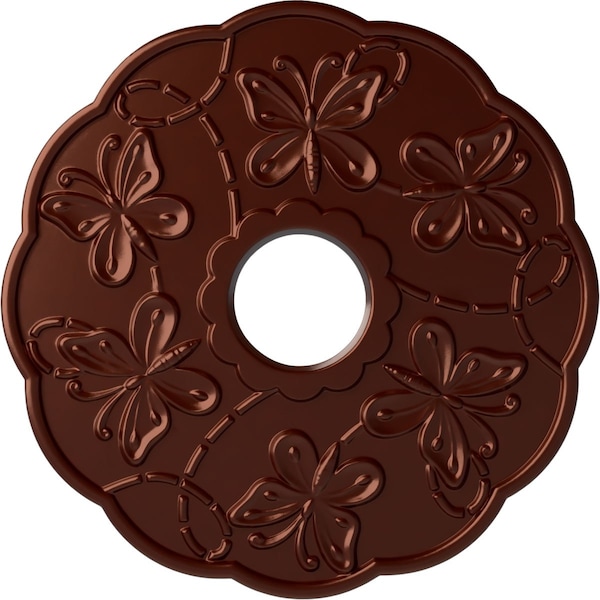 Ekena Millwork Terrones Butterfly Medallion (Canopies up to 3 7/8"), 17 7/8"OD x 3 7/8"ID x 1"P, Antique Copper CM17TSACS - main